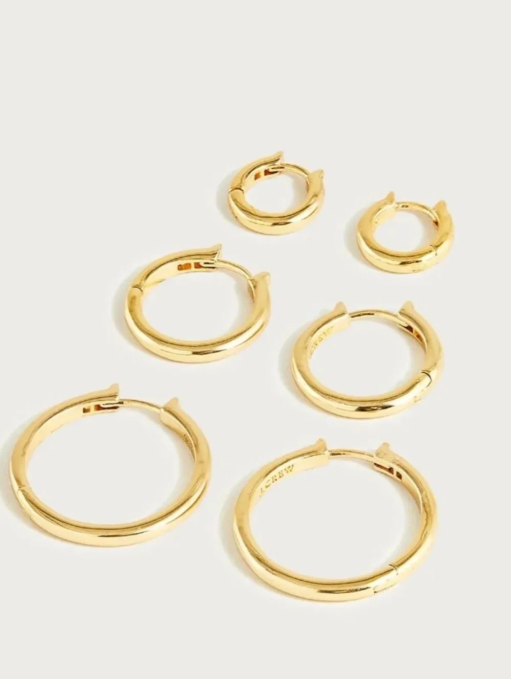 NWT J. Crew Set Of 3 Pairs Of Goldtone Earrings Meaning To Small
